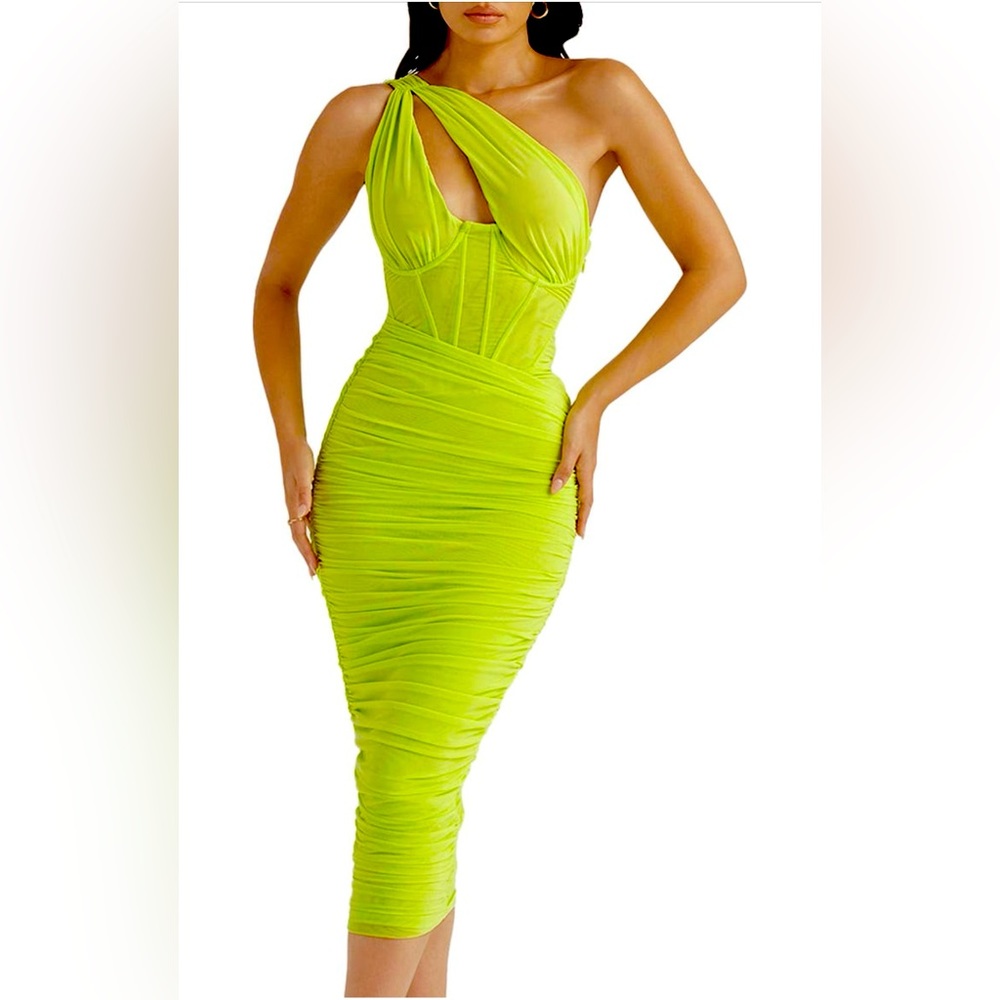 House of CB Valentina Dress in lime green-with tags still on- never worn.